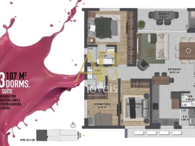 #1255 - Apartamento para Venda em Florianópolis - SC - 3